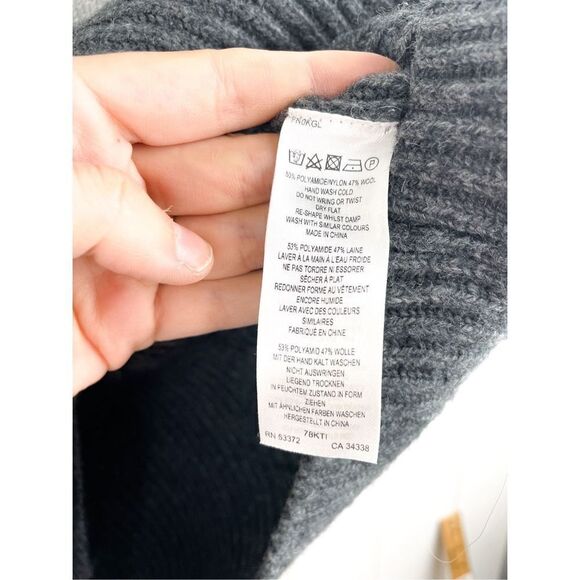 French Connection Wool Blend Modern Color Block Funnel Neck Sweater Size S - Picture 6 of 7